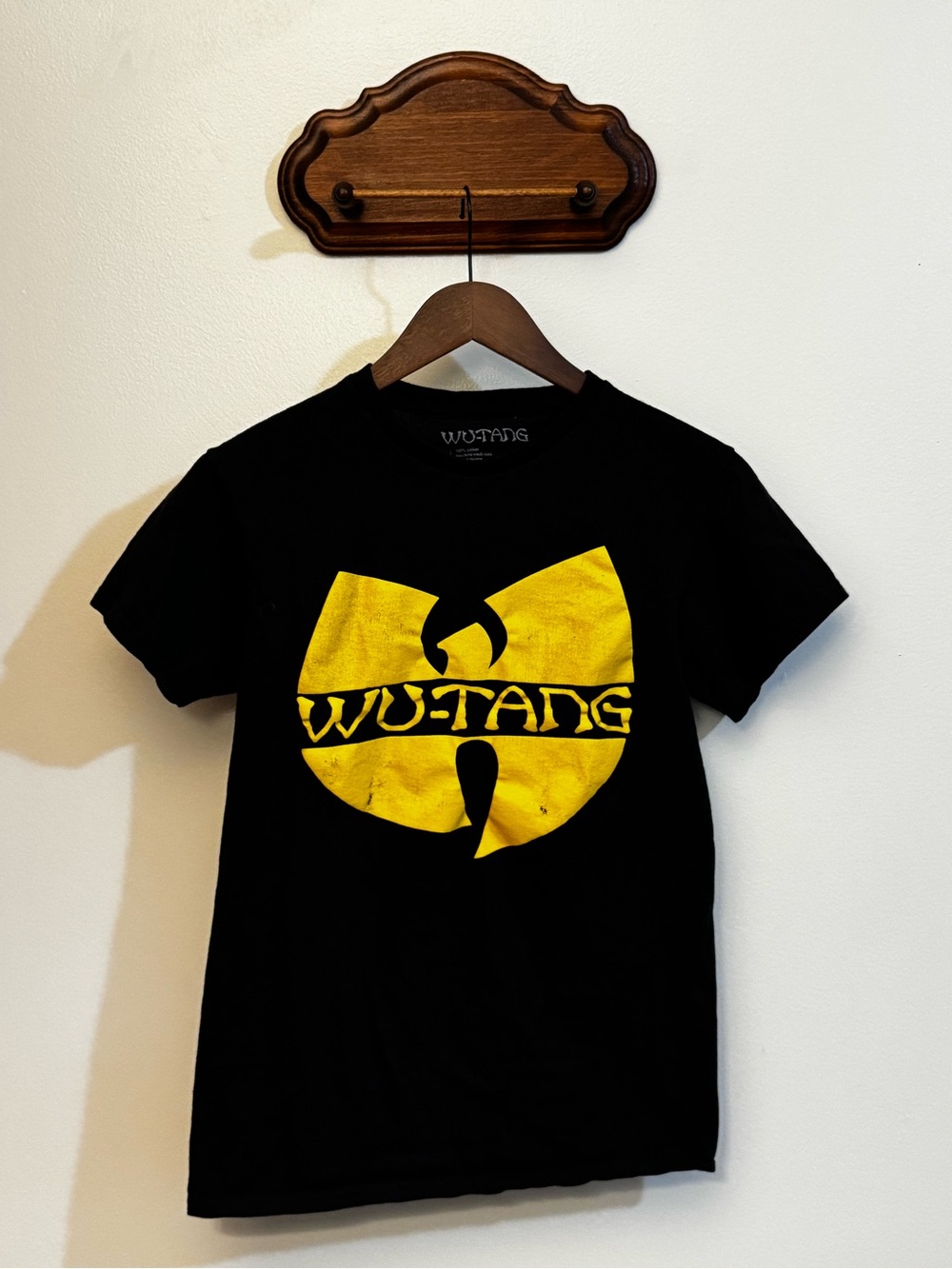 Black Crewneck T-Shirt with Yellow Logo - Men